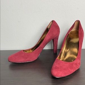 LAUREN RALPH LAUREN Women’s Suede Pumps Heels in Burgundy size 8.5